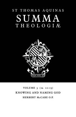 Book cover for Summa Theologiae: Volume 3, Knowing and Naming God