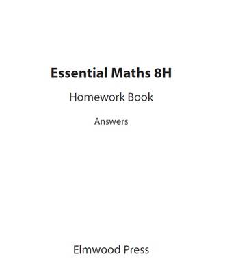 Book cover for Essential Maths 8H Homework Answers