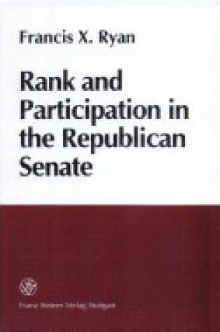 Cover of Rank and Participation in the Republican Senate