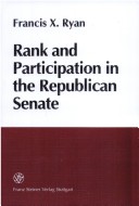 Book cover for Rank and Participation in the Republican Senate