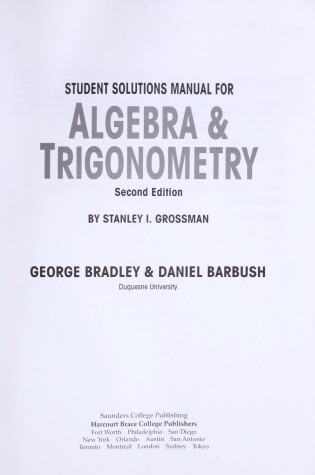 Cover of Algebra & Trigonometry