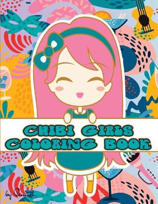 Book cover for Chibi girls coloring book