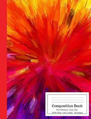 Cover of Composition Book Red Rainbow Color Pop