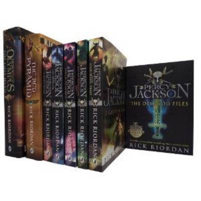 Book cover for Percy Jackson Collection: Percy Jackson and the Lightning Thief, the Last Olympian, the Titans Curse, the Sea of Monsters, the Battle of the Labyrinth, the Demigod File