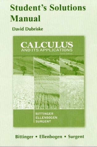 Cover of Student Solutions Manual for Calculus and Its Applications