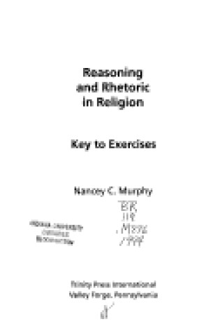 Cover of Reasoning and Rhetoric in Religion: Key to Exe