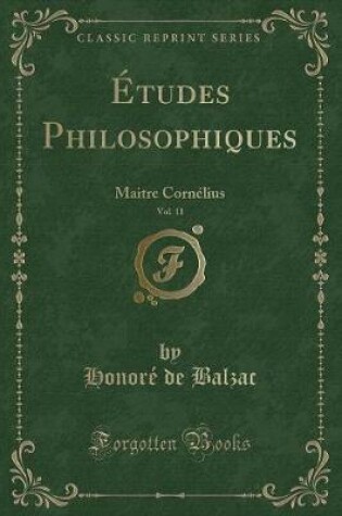 Cover of Études Philosophiques, Vol. 11