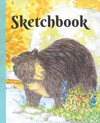 Book cover for Cute Black Bear in the Flowers Sketchbook for Drawing Coloring or Writing Journal