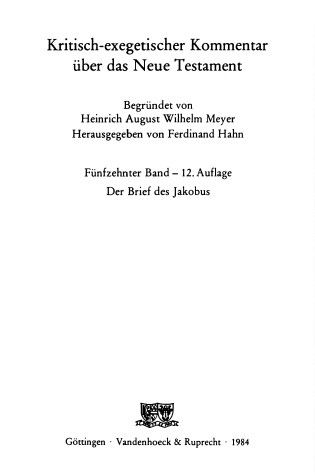 Cover of Der Brief Des Jakobus