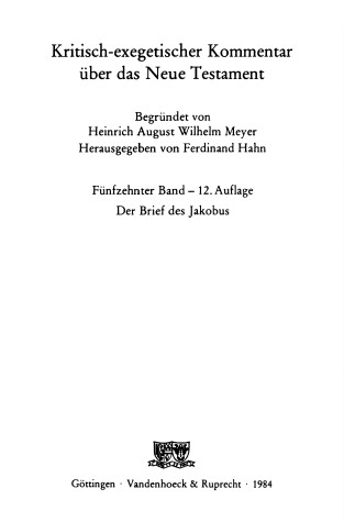 Cover of Der Brief Des Jakobus