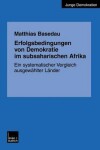 Book cover for Erfolgsbedingungen Von Demokratie Im Subsaharischen Afrika