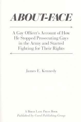 Cover of About Face: a Gay Officer's Ac