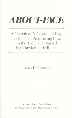 Book cover for About Face: a Gay Officer's Ac