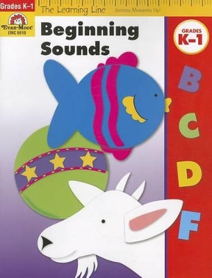 Book cover for Learning Line: Beginning Sounds, Kindergarten - Grade 1 Workbook