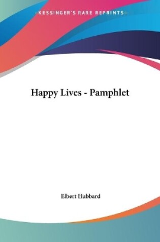 Cover of Happy Lives - Pamphlet