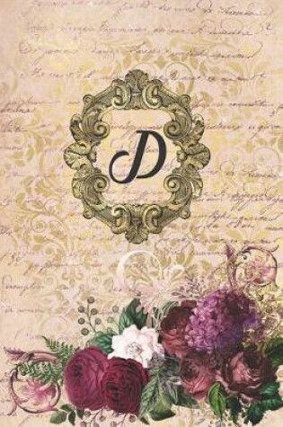 Cover of Simply Dots Dot Journal Notebook - Gilded Romance - Personalized Monogram Letter D