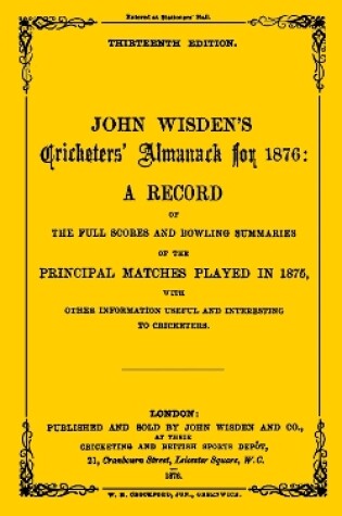 Cover of Wisden Cricketers' Almanack 1876