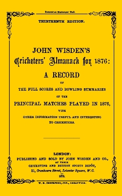 Book cover for Wisden Cricketers' Almanack 1876