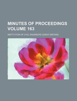 Book cover for Minutes of Proceedings Volume 163