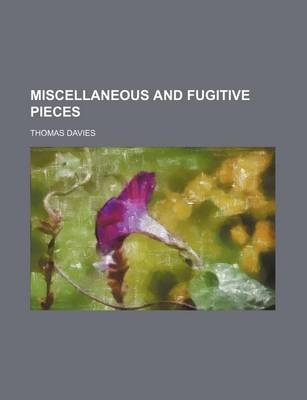 Book cover for Miscellaneous and Fugitive Pieces (Volume 3)
