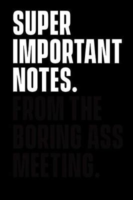 Book cover for Super Important Notes. from the Boring Ass Meeting.