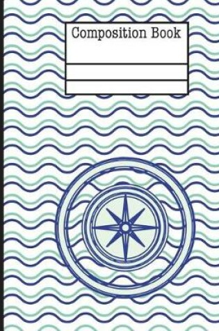 Cover of Compass Nautical Waves Composition Notebook - 4x4 Graph Paper