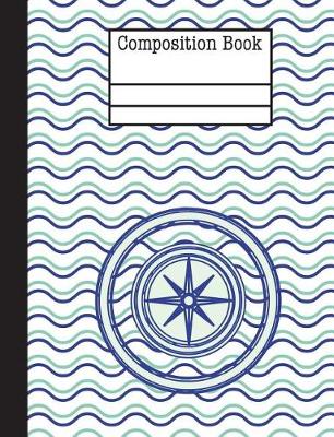 Book cover for Compass Nautical Waves Composition Notebook - 4x4 Graph Paper