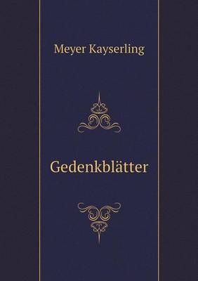 Book cover for Gedenkblätter