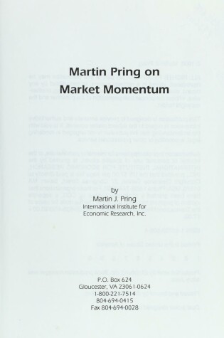 Cover of Martin Pring on Market Momentum