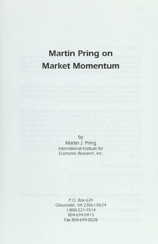 Book cover for Martin Pring on Market Momentum