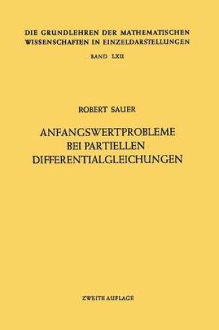 Cover of Anfangswertprobleme Bei Partiellen Differentialgleichungen