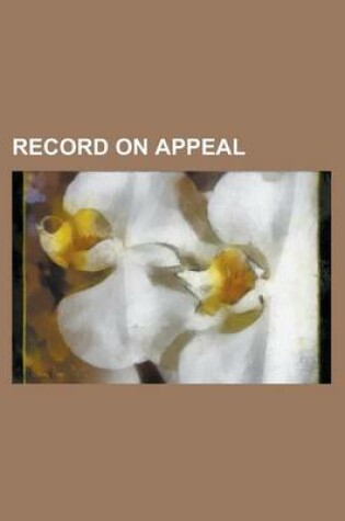 Cover of Record on Appeal