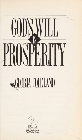 Book cover for Gods Will is Prosperity