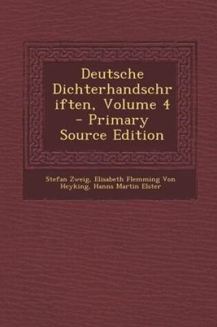 Cover of Deutsche Dichterhandschriften, Volume 4