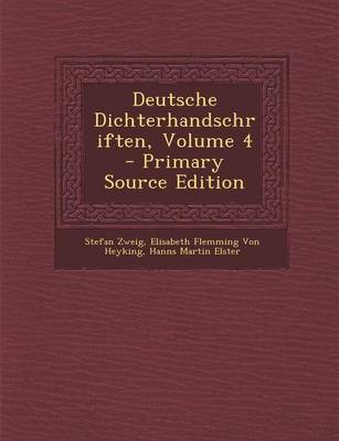 Book cover for Deutsche Dichterhandschriften, Volume 4