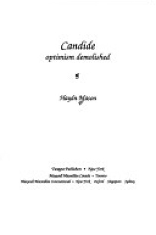 Cover of Candide : Optimism Demolished