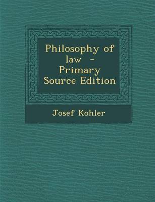 Book cover for Philosophy of Law