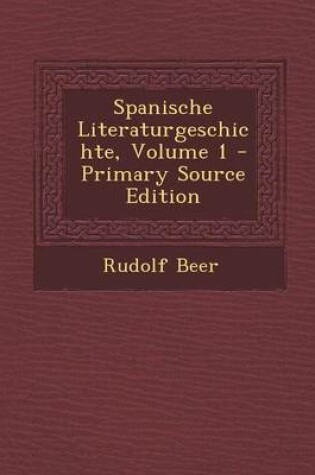 Cover of Spanische Literaturgeschichte, Volume 1