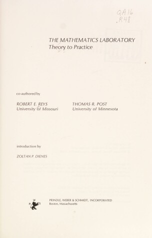 Book cover for Math Lab Theory & Practice