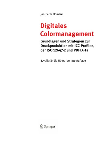 Cover of Digitales Colormanagement