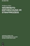 Book cover for Wahrheitserforschung Im Strafproze�