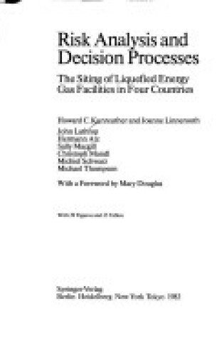 Cover of Risk Analysis and Decision Processes