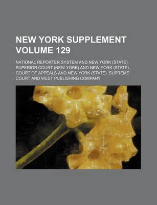 Book cover for New York Supplement Volume 129