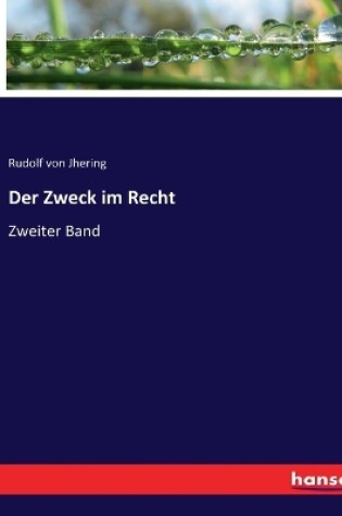 Cover of Der Zweck im Recht