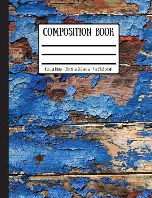 Book cover for Peeling Blue Paint Composition Book