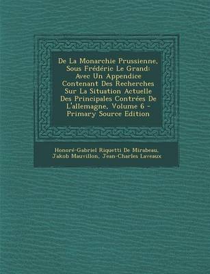 Book cover for de la Monarchie Prussienne, Sous Frédéric Le Grand