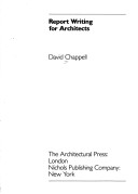 Book cover for Report Writing for Architects