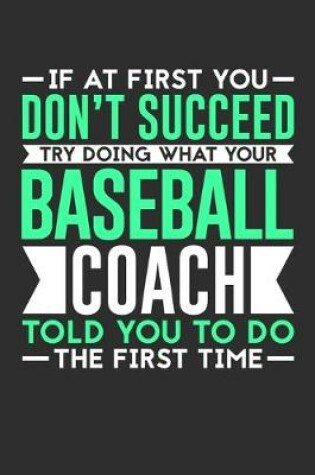 Cover of If At First You Don't Succeed Try Doing What Your Baseball Coach Told You To Do The First Time