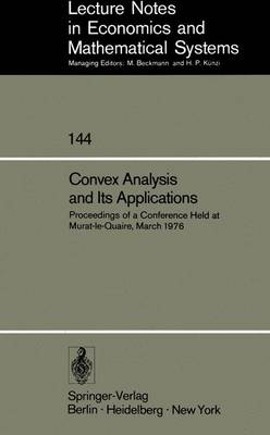 Book cover for Convex Analysis and Its Applications