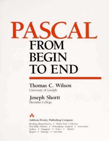 Book cover for PASCAL from Begin to End